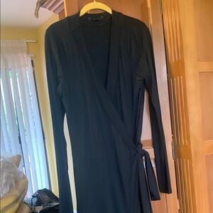 Elegant Black V-Neck Long Sleeve Cocktail Dress